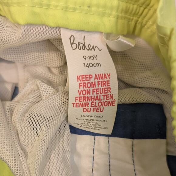 Mini Boden Swim Trunks Board Shorts Classic Preppy Bold Stripes - Size 9/10 - Picture 3 of 4